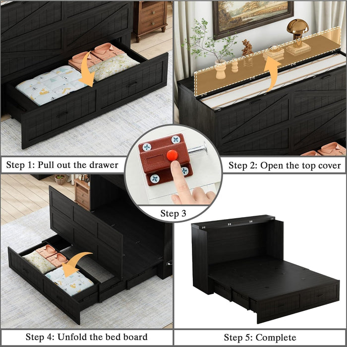 Queen Size Murphy Bed With IntegratedChargingStation