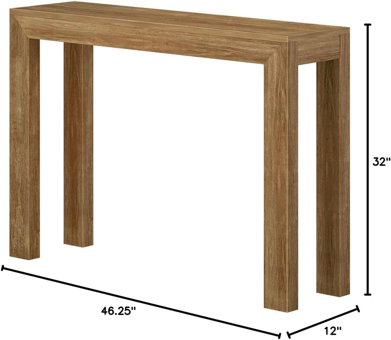 Modern Solid Wood Console Table, 46 Inch, Sofa Table, Narrow Entryway Table for Hallway, behind the Couch, Living Room, Foyer, Easy Assembly, Pecan