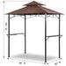 Outdoor Grill Gazebo Tent BBQ Canopy for Outdoor Grill Shelter BBQ Grill Gazebo Hardtop (L96 X W60 X H101 Inch) Brown