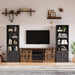 Bookshelf Bookcase with Doors, 6 Tier 71" Tall Wooden Storage Shelves Organizer, Floor Standing Display Cabinet Shelves, Home Decor Furniture for Home Office, Living Room, Bedroom, Black