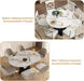 Extendable Dining Table Marble for 4–6 (White Marble) | White Faux Marble Dining Table, Modern Marble Kitchen Table, round Dining Table for Kitchen, Living Room, Dining Room ﻿