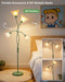 Flower Floor Lamp for Living Room, Modern Dimmable Floor Lamp with DIY Goosenecks & Bulbs Included, Spring Green 2 Light Standing Tall Lamp for Bedroom/Kids Room/Sofa Beside/Corner Decor