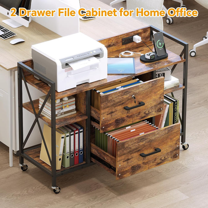 Lockable Industrial Grade File Cabinet Power Outlets
