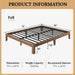 10 Inch Bamboo Full Bed Frame with Curved Leg, Warm Brown Color