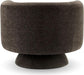 Swivel Accent Chair, Mid Century Modern round Barrel Chairs, Upholstered Velvet Fabric Home Sofa Living Room with Solid Wood Base, Single Sofa Lounge Chair, Espresso