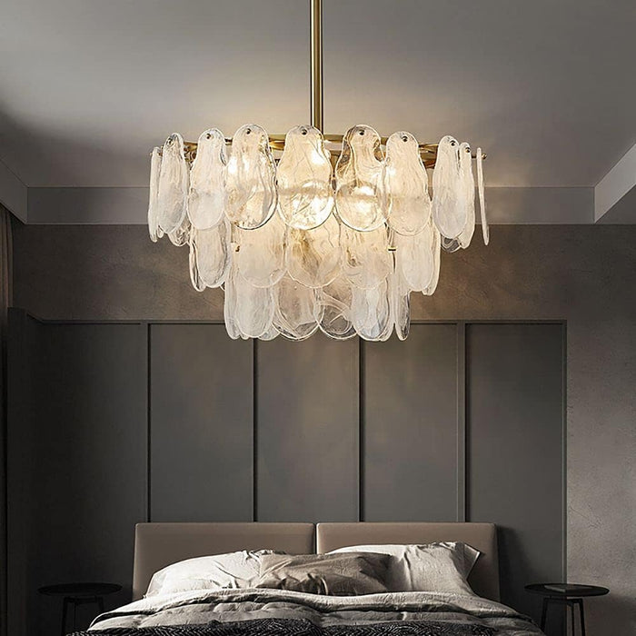 Gold Finish Tiered Chandelier Pendant Light Fixture