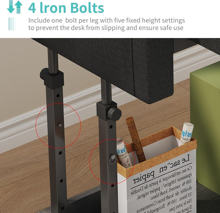 Rolling Standing Desk with Drawers, Small Mobile Desk on Wheels