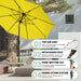 Patio Umbrella 9FT Outdoor Umbrella Patio for Garden Yellow | Large UPF50+ Fade-Resistant Design, Easy Push-Button Tilt & Crank, Heavy-Duty 8 Sturdy Ribs for Pool Backyard, Deck& Garden