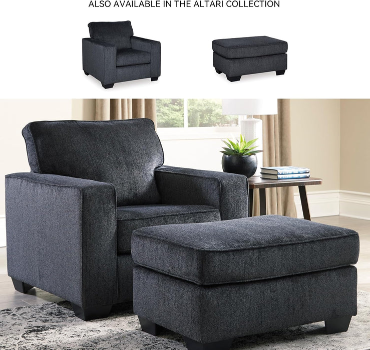 Altari Modern Rectangular Accent Ottoman, Dark Gray