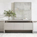 Waterfall Sideboard Buffet Cabinet with Open Shelf and Hidden Storage