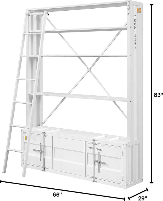 Cargo Bookshelf & Ladder (TV Stand) in White