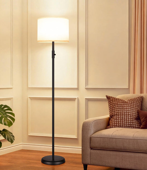 Black Dimmable Tall Floor Lamp 1000Lumens LinenShade