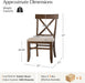 Solid Wood Dining Chairs Set of 2 with Cross Back, Walnut