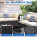8 Piece Patio Furniture Set with 44” Fire Pit Table with Thickened Cushions