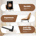 Dining Chairs Set of 2, 18In PU Leather Kitchen Chair with Metal Leg, Brown