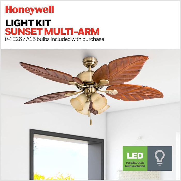 Exclusive 52 Inch Aged Brass Reversible Ceiling Fan
