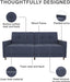 Modern Navy Futon Sofa Bed