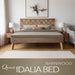 Queen Size Bed Frame, Headboard & Footboard, Solid Wood Platform Bed, Center Metal Legs with 12 Heavy-Duty Slatted Base, Easy Assemble, Noise & Slip-Free, No Box Spring Needed, Barnwood Finish IDQ-30