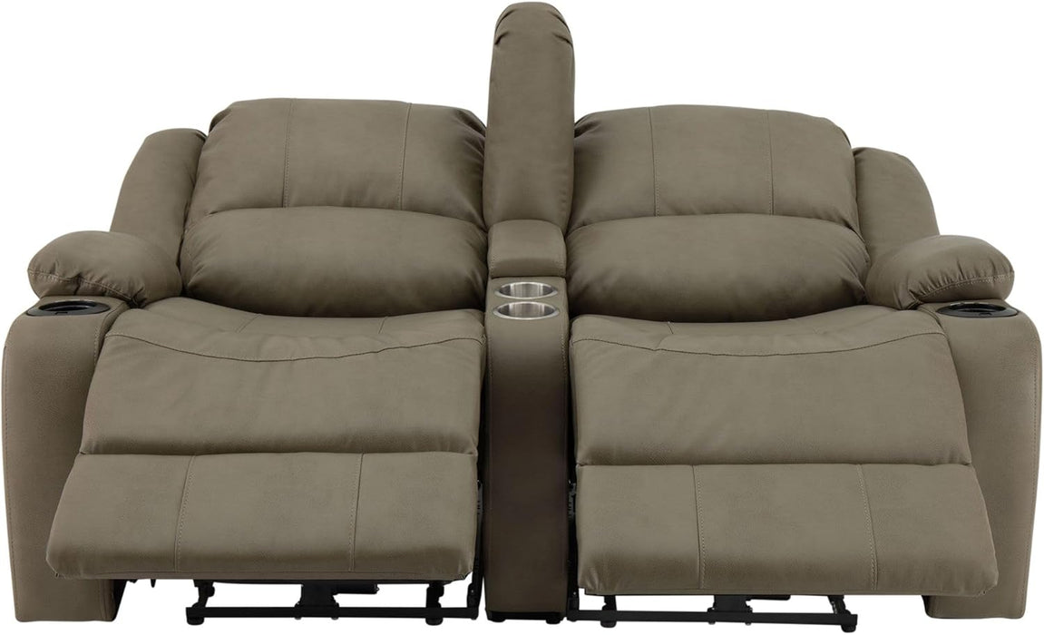 Charles 64" Powered Recliner RV Sofa with Console and Cupholders | Zero Wall Loveseat for Camper | Wall Hugger Couch with Upgraded 2023 Fabric (Putty)