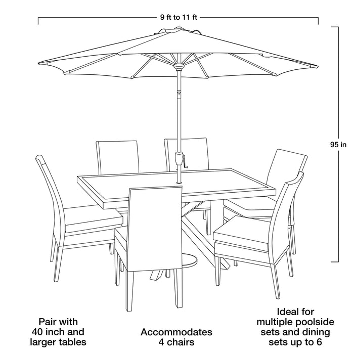 9Ft Teal round Outdoor Tilting Market Patio Umbrella with Crank