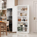 Premium White Metal PantryCabinet SeventyOneInch Tall