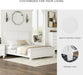 Signature Design by Ashley Fortman Transitional Queen Panel Bed with Tapered Feet, Foundation or Box Spring Needed, White