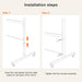 Full Length Stand Mirror on Wheels, Rect, 71X40 In