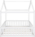 Full Size White SolidWood House Bed IndustrialGrade