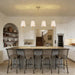 Antique Brass Gold Linear Chandeliers for Dining Room with Fabric Shades