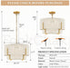 18'' White Woven with Metal Frame Rattan Chandelier