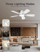 Ceiling Fans with Lights and Remote, 46 Inch Low Profile Ceiling Fan with Light, Flush Mount, Reversible, 3CCT, Dimmable White Modern Ceiling Fan for Bedroom, Living Room, Outdoor Patio