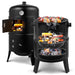 Charcoal Smoker BBQ Grill 3In1 Outdoor Vertical Smokers Portable Meat Cooker