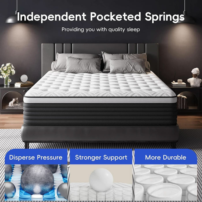 Twin PressureRelief Memory Foam Hybrid Mattress Pocketed