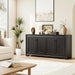 60" Buffet Cabinet with Storage, 4 Doors Sideboard Buffet Cabinet with Adjustable Shelves, Modern Coffee Bar Console Table for Living Room, Kitchen, Entryway, Black