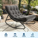 Outdoor Rocking Chair with Metal Frame, Adjustable Papasan Rocker, Waterproof Comfy Cushion, 450Lbs Capacity, for Patio, Porch, Garden, Living Room, Dark Grey