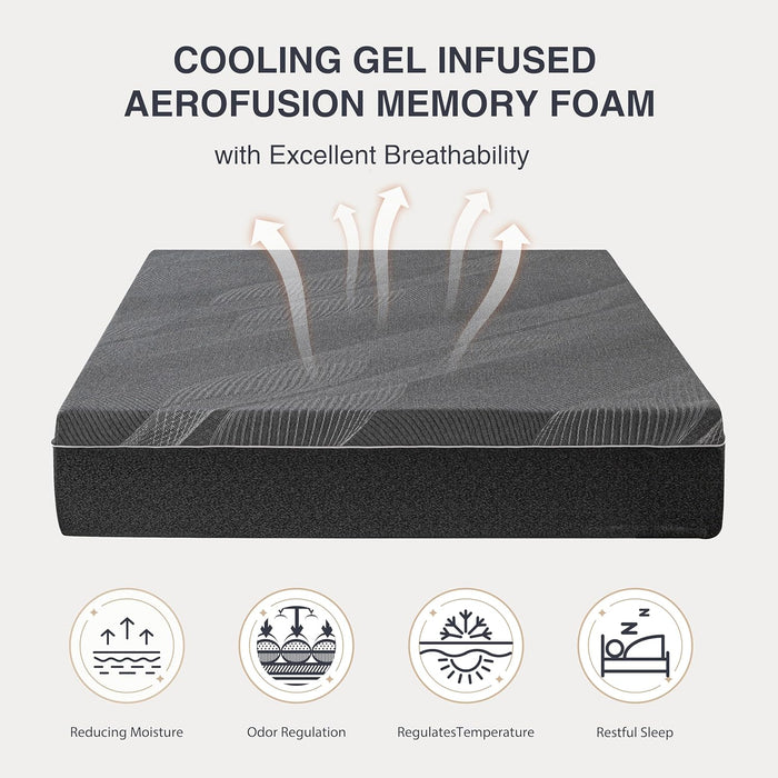 Queen Size Gel Memory Foam Mattress CertipurCertified