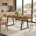 Industrial Dining Table for 4-6 People, 63 Inches Solid Wood Rectangular Kitchen Table with Heavy-Duty Metal Legs for Home, Dining Room, Small Space, Rustic Brown