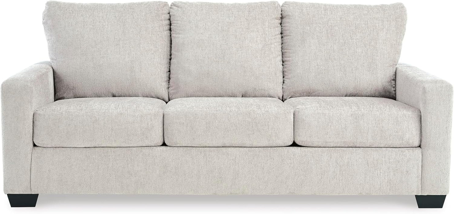 White Queen Upholstered Sleeper Sofa With GelMemoryFoam