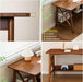 Extra Long Desk with Bookshelf - Wooden Home Office Work Study Table, Writing Computer Workstation with Storage Shelf in Walnut, 55" Wx20 Dx30 H