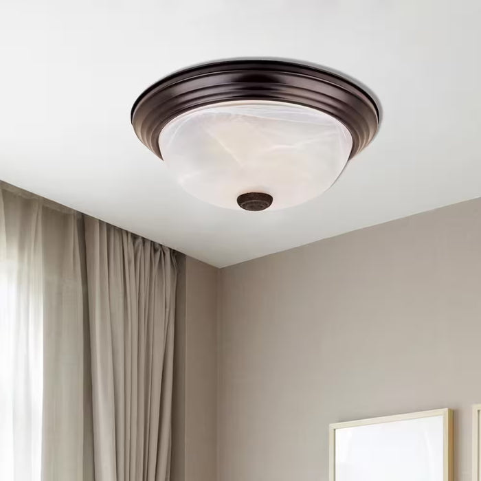 11 In. Small 2-Light Oil Rubbed Bronze Ceiling Light Flush Mount