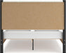 Signature Design by Ashley Cadmori Modern Queen Upholstered Platform Bed, Foundation or Box Spring Not Needed, Black & White