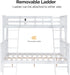 White Luxurious Hardwood SpaceSaving Bunk Bed Twin