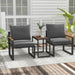 3 Pieces Aluminum Frame Weatherproof Outdoor Conversation Set with Soft Cushions