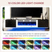 80" Floating TV Stand with 40" Electric Fireplace, Modern Entertainment Center with Storage, Adjustable 12-Color LED Lights, Fire Place TV Console for Living Room, Black+White