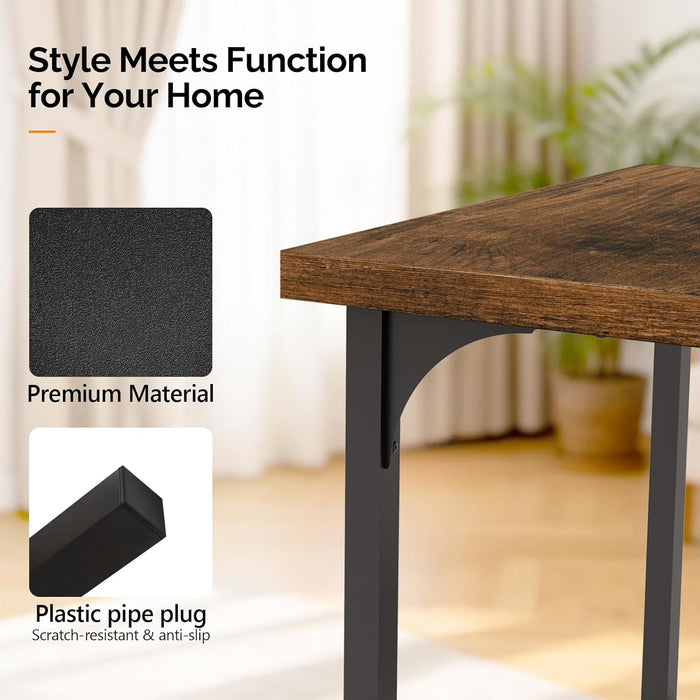 SeventyPointEight Inch Rustic Brown Farmhouse Dining Table