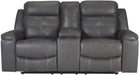 Faux Suede Recliner Loveseat - Dark Gray