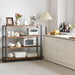 Industrial 4 Tier Bookshelf Rustic Wooden MetalFinish