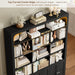 70.9" Bookcase Tall Bookshelf with Doors, Triple Wide Bookshelves