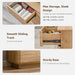Modern 7 Drawer Dresser for Bedroom, 52" Wide Handleless Chest of Drawers, Large Push-To-Open Wood Storage, Dresser TV Stand for Bedroom, Living Room, Hallway, Curved Profile, Natural Oak