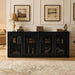 Black Sideboard Buffet Storage Cabinet,Narrow Small Entryway Cabinet